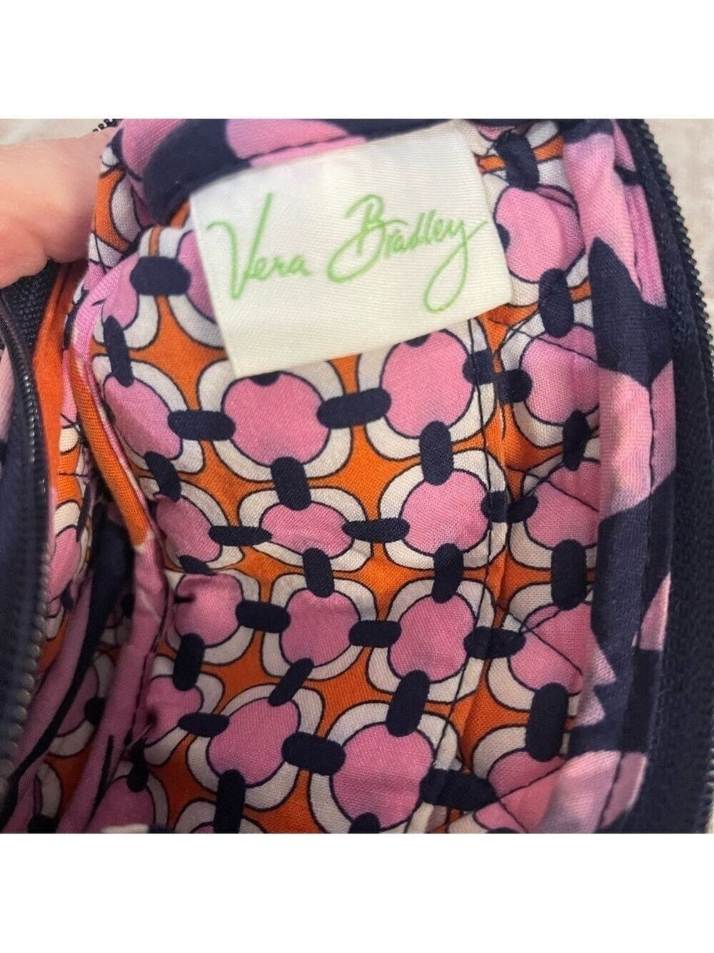 Vera Bradley Pink and Orange Patterned Wristlet - Picture 6 of 8